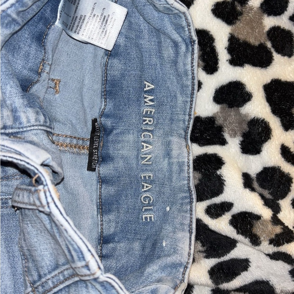 American Eagle Outfitters Blue Jeggings with Whiskering Effects